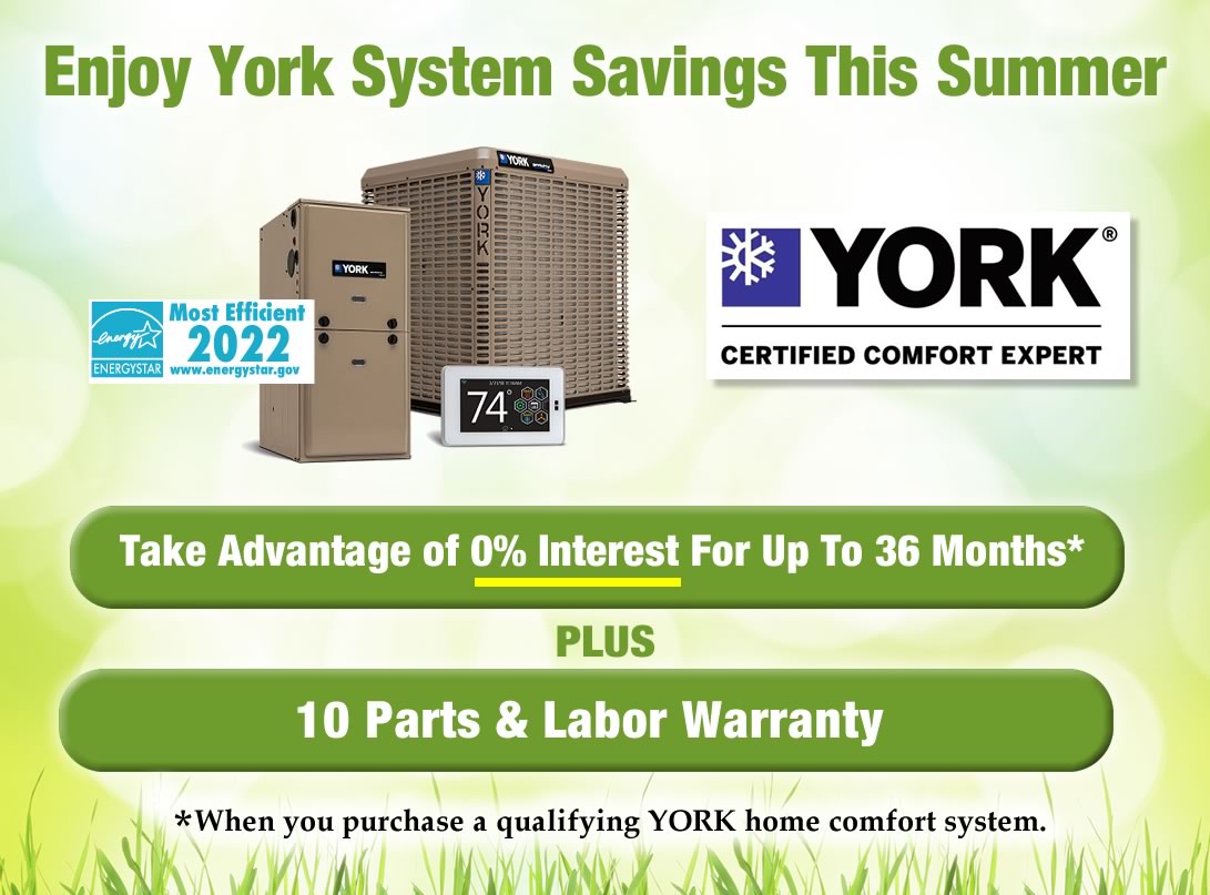 York Heating & Air Conditioning Summer 2022 O Financing Offer Over 36 Months